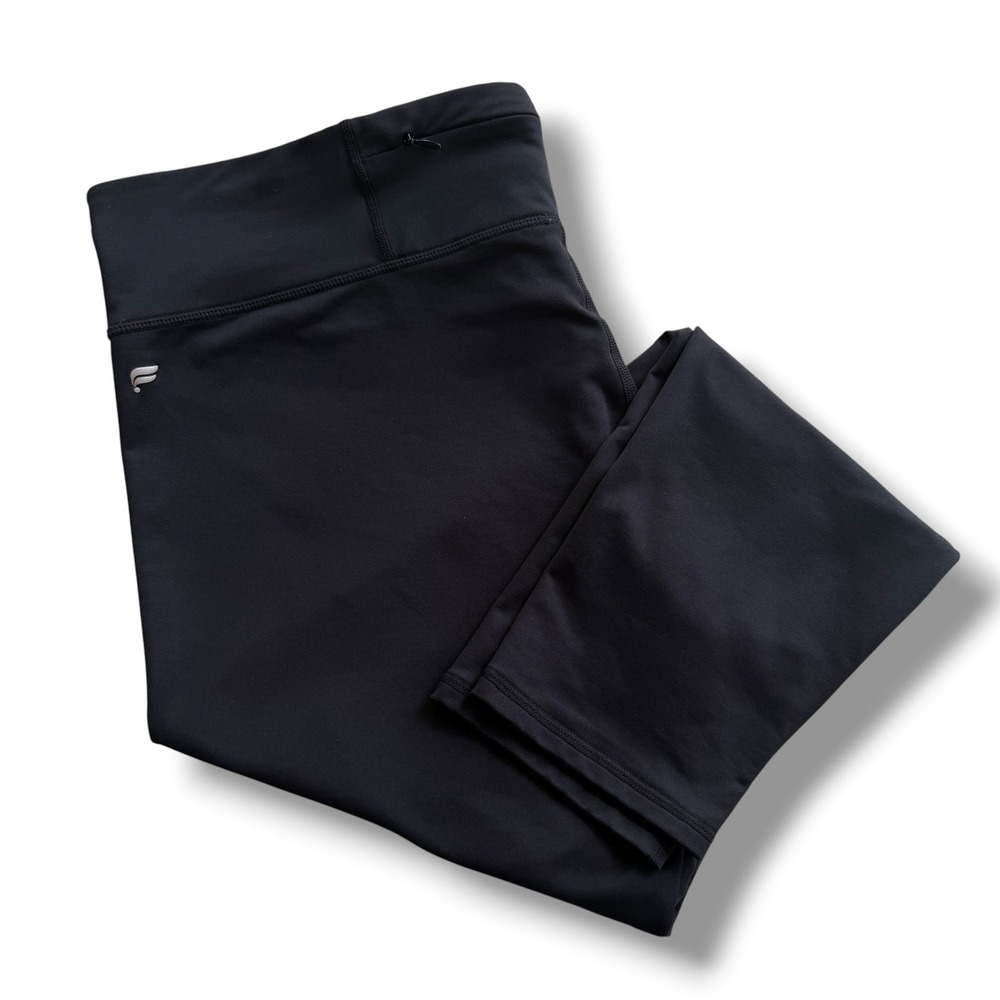 Fabletics Women XXL Black Brushed Thermal Zip Pocket Crop Legging LG1829320-0001